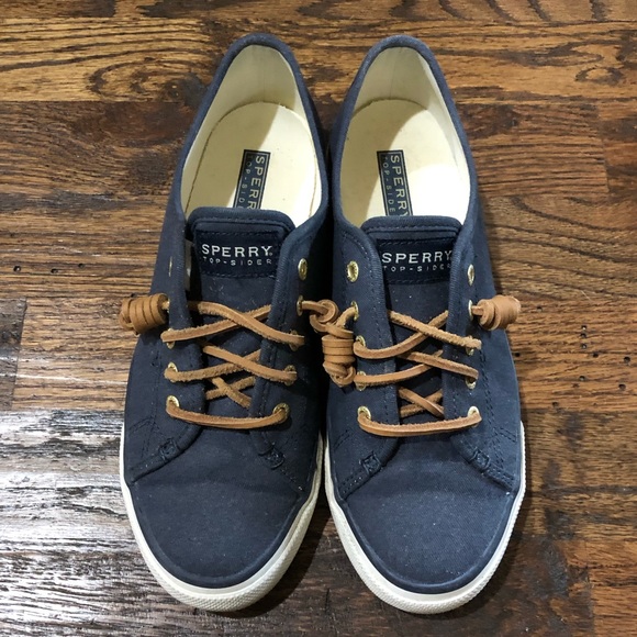 Sperry Crest Vibe Navy Canvas Slip-on Sneaker - Picture 2 of 3
